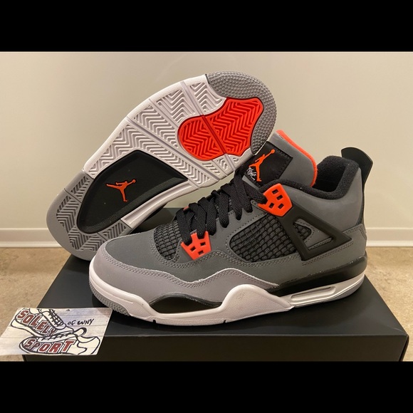 Jordan Shoes - NEW Nike Air Jordan 4 Retro IV Red Infrared Grey 2022 Basketball Shoes